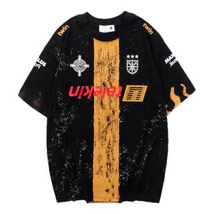 2025新款Travis Scott Cactus Jack涂鸦足球2号古着小众短袖T恤男