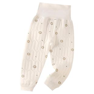 婴幼儿童保暖裤高腰护肚三层夹棉加厚秋裤男童女童内穿秋冬款睡裤