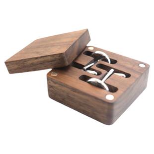 实木黑胡桃袖扣纽扣盒收纳新款质袖扣 法式衬衫袖钉男士袖口钉扣