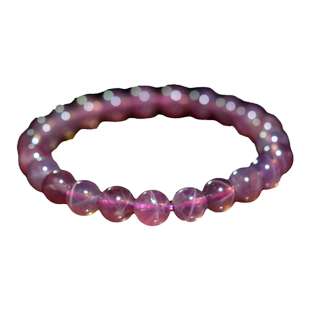 粉晶手链女东海水晶玛瑙玉髓玉石星光散珠子马达加斯加紫马粉手串