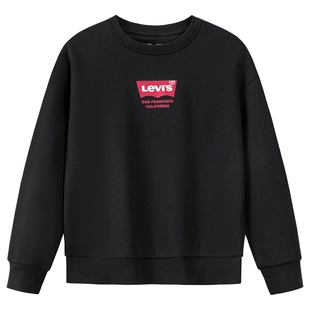 【新年马年】李维斯男童红色卫衣加绒儿童套头衫2026拜年过年衣服