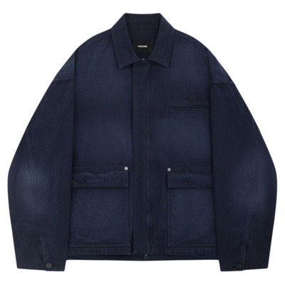 【明星同款】WE11DONE25早秋男士褪色效果工装夹克时尚外套