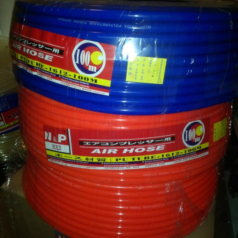 N&P气管新同流量1612PU高压软管风管红气管*蓝黑管汽透明力专用大