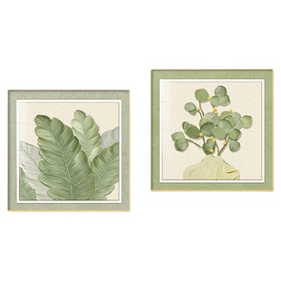 奶油风家大业大正方形餐厅装饰画小清新绿植饭桌挂画客厅卧室壁画