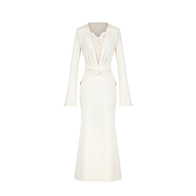 木子李的李小心机深V连衣裙