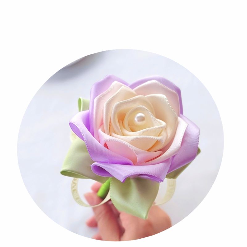 教师节礼物 新款双面丝带玫瑰花仿真花/假花