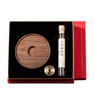 复古工艺家用室内禅意香道香插实木檀香盘香线香托盘香炉创意礼品