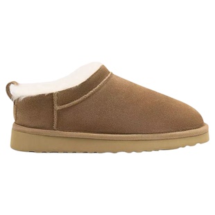 诗歌兰雪地靴女2025冬季新款真皮百搭时尚加绒外穿复古包头半拖鞋