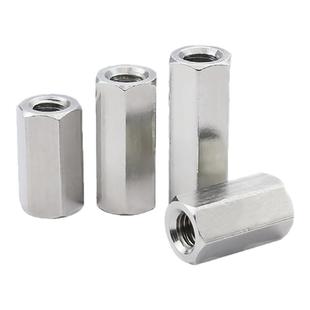 304不锈钢六角加长螺母螺丝帽丝杆牙条对接螺杆接头连接母MM3-M24