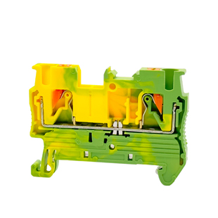 PT2.5-PE接线端子排导轨式接地端子黄绿双色免工具直插式弹簧端子