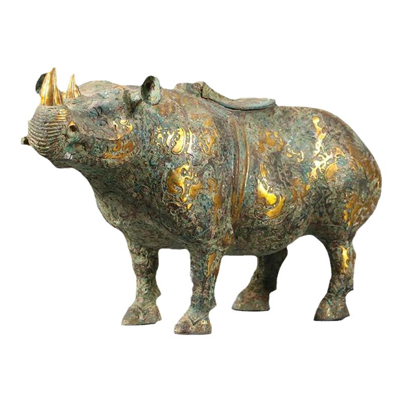 犀牛尊青铜器仿古摆件
