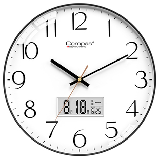 康巴丝挂钟客厅自动对时电波钟简约北欧时尚家用时钟表现代石英钟