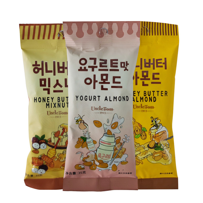 韩国原装进口汤姆大叔蜂蜜黄油扁桃仁坚果巴旦木韩国进口零食35g