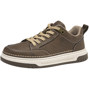 大东男鞋2025秋季新款时尚简约舒适平底圆头系带休闲百搭男士板鞋