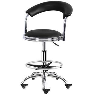 厨房椅子家用高脚靠背座椅结实成人滑轮升降旋转专用加高收银凳子