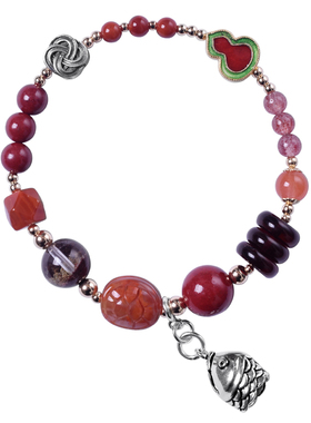 原创多宝石头手串南红天然石琥珀