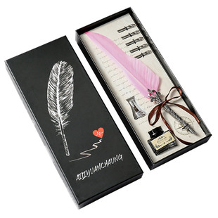 艾黎创意蘸水笔仙女鹅毛钢笔欧式复古英伦学生用羽毛笔