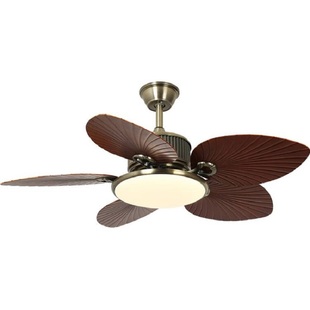 曙阳实木风扇灯中古风客厅大风电扇卧室餐厅美式复古包豪斯吊扇灯