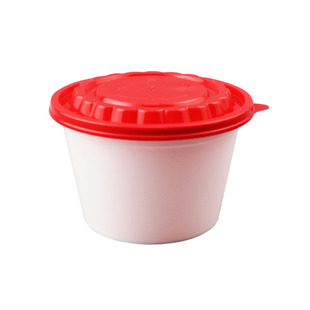 加厚一次性500ml圆盒带盖冰粉甜品外卖汤碗粥桶防漏打包盒可定制