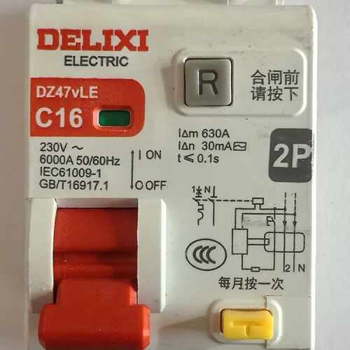 下单前咨询德力西DZ47vLE C16A漏电断路器，2P，230V，额