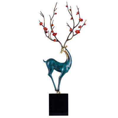 客厅玄关梅花鹿高档摆件