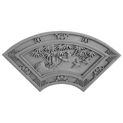 梅兰竹菊扇形砖雕影壁墙浮雕装饰