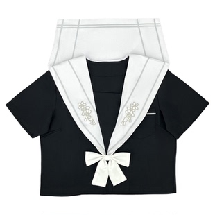 青月社原创一剪梅水手服刺绣设计日系JK制服学院风校服百褶裙套装