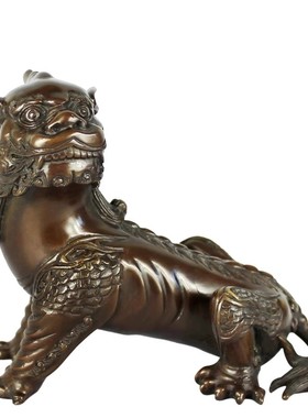 黄铜地藏王坐骑谛听摆件