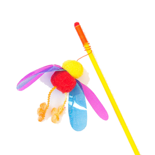 台湾Amy Carol昆虫田园钓竿逗猫棒逗猫杆猫咪互动沙沙响玩具用品