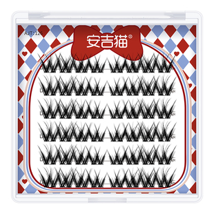 安吉猫花系睫毛蓬松大花卷自然仿真欧美亚裔分段式减龄新年假睫毛