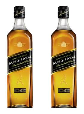 尊尼获加12年黑方黑牌700ml2瓶