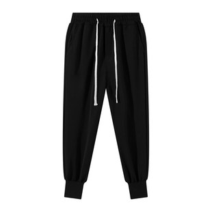 暗黑RO风欧美高街宽松飞鼠裤罗纹束脚裤 INS潮抽绳百搭休闲棉卫裤