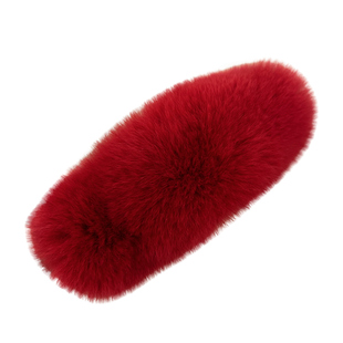 新年红色毛绒鸭嘴夹发夹后脑勺冬季一字抓夹女高级感大号鲨鱼夹子