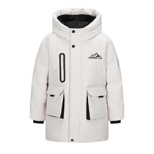 雪中飞KIDS儿童羽绒服男童冬季新款中长款女童连帽加厚保暖防寒服