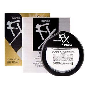 4瓶 日本参天FX NEO眼药水金银装玫瑰滴眼液缓解视疲劳去血丝12ml