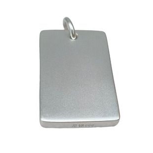 999足银平安无事牌吊坠古法实心纯银项链挂件可刻字刻图磨砂饰品