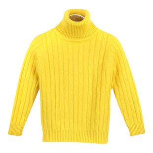 男女童高领白色毛衣冬加厚套头中大童宝宝纯色羊绒打底衫羊毛针织