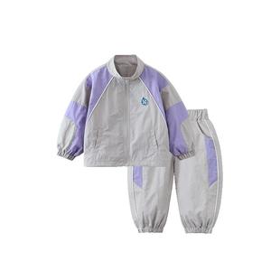 齐齐熊宝宝运动套装男童春秋2025新款户外登山服儿童两件套外套潮