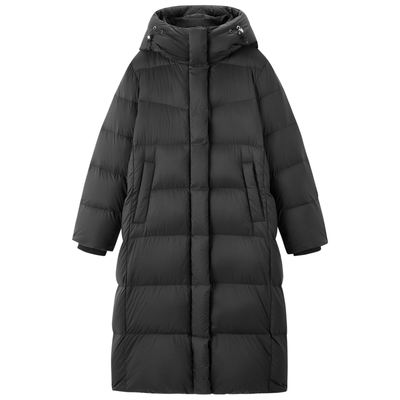 黑天鹅太平鸟黑金鹅绒羽绒服女