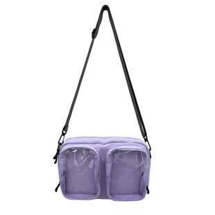 日系ins双视窗透明痛包胸包10cm娃包 可爱少女斜挎包手机包小方包