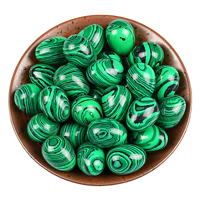 晶拉霸孔雀石鸡蛋形滚石