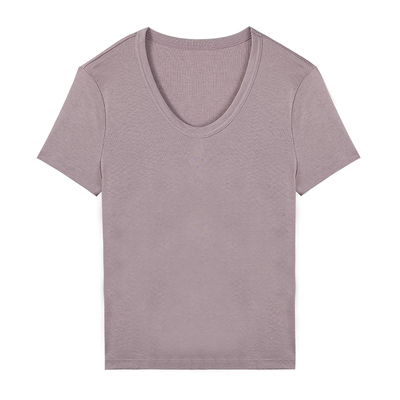 ART CHARACTER/艺符可机洗羊毛莱赛尔混纺U领正肩T恤显瘦百搭