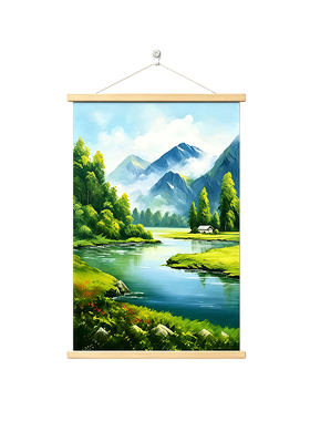 新款流水生财挂画客厅背景墙装饰画进门挂画可定制挂画玄关装饰画