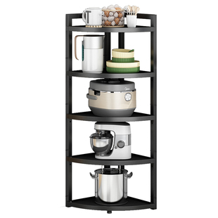 锅具厨房落地转角置物架家用多层可调层距三角多功能锅架收纳架子