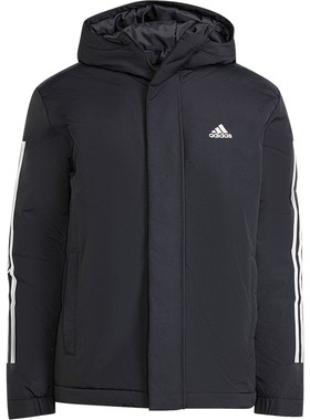 Adidas/阿迪达斯正品3S HOODED JKT男士运动连帽棉服IX8884