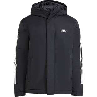 Adidas/阿迪达斯正品3S HOODED JKT男士运动连帽棉服IX8884