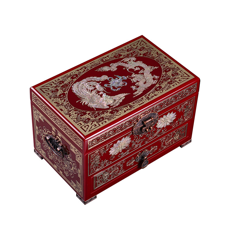 用一辈子的漆器首饰柜结婚陪嫁盒