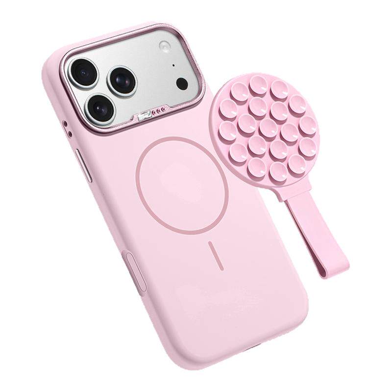 MASFEIL × 粉色磁吸吸盘适用苹果17Promax手机壳新款液态硅胶iPhone17Pro套高级感ip17pm小众简约纯色创意女