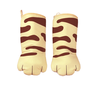 猫咪猫爪手套可爱厨房隔热烘焙防烫加厚烤箱耐高温微波炉专用手套