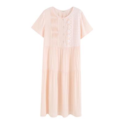 短袖洋装棉+竹纤维罗丝美夏甜美